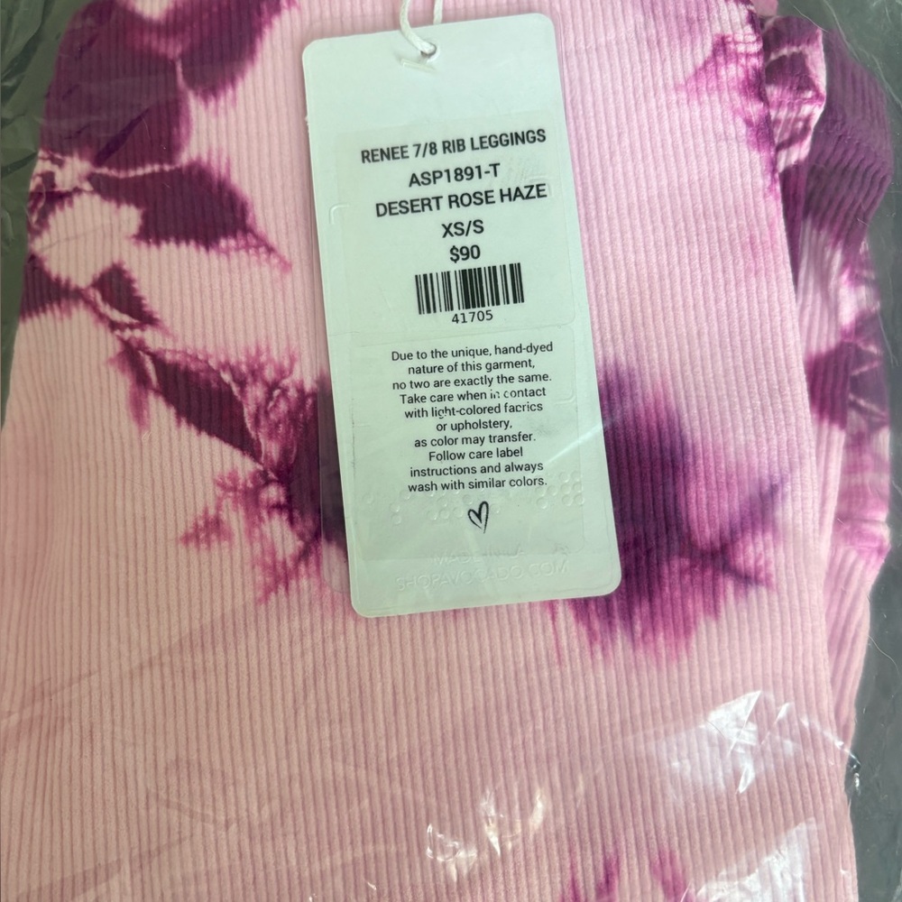 Avocado Renee 7/8 Rib Leggings Tie-Dye NEW S